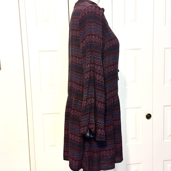 LUSH Boho southwestern print bell sleeve tunic - Picture 6 of 7